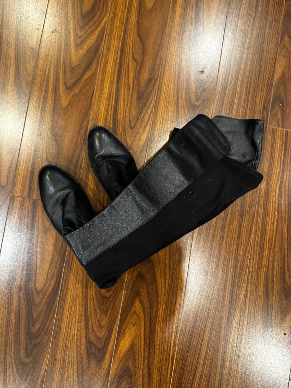 Michael Kors Black Leather Knee-High Boots w/ Side Zip